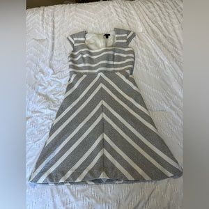 Gray and White Striped Dress